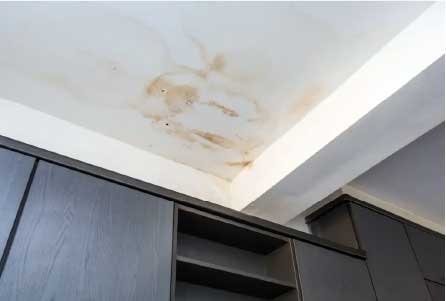Interior damaged roof