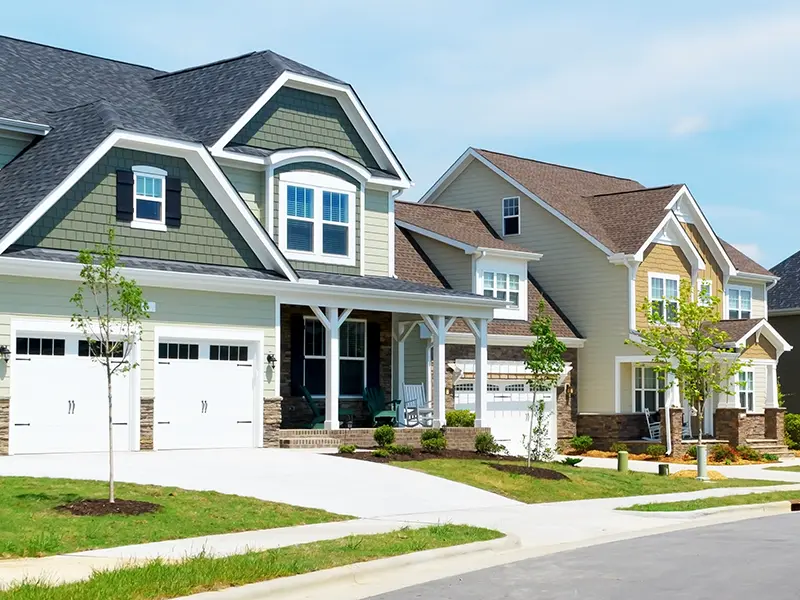 Homes in a neighborhood