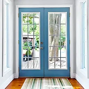 Blue patio door