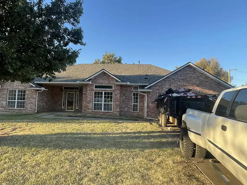 New roof shingles installed on home